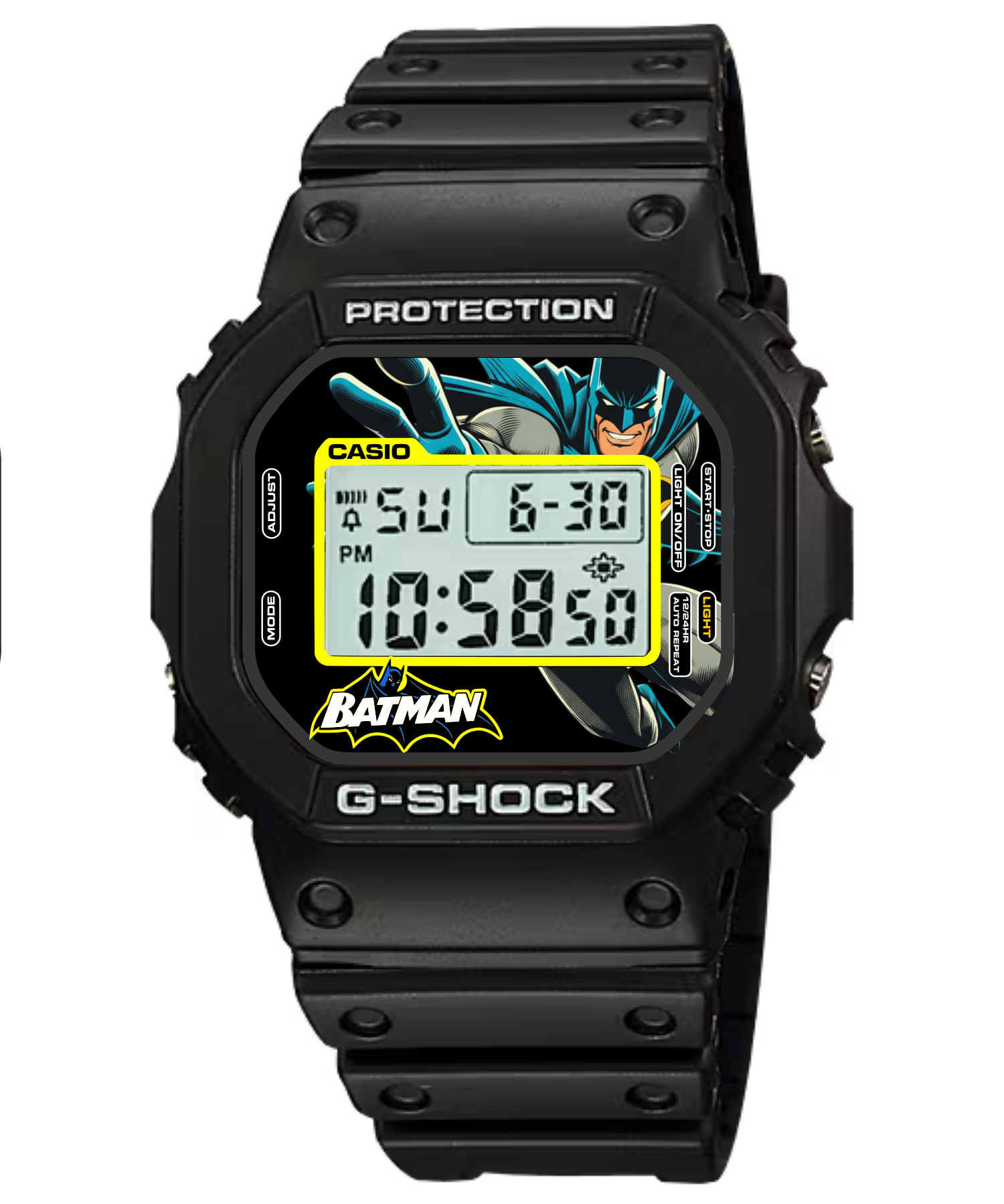 Custom Casio DW5600 - Custom watch face - Classic Batman