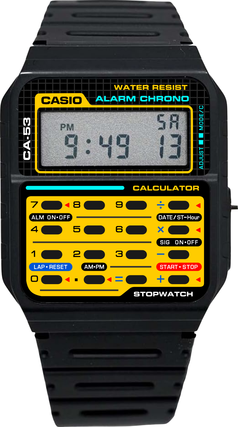 Custom Casio CA-53w - Yellow A
