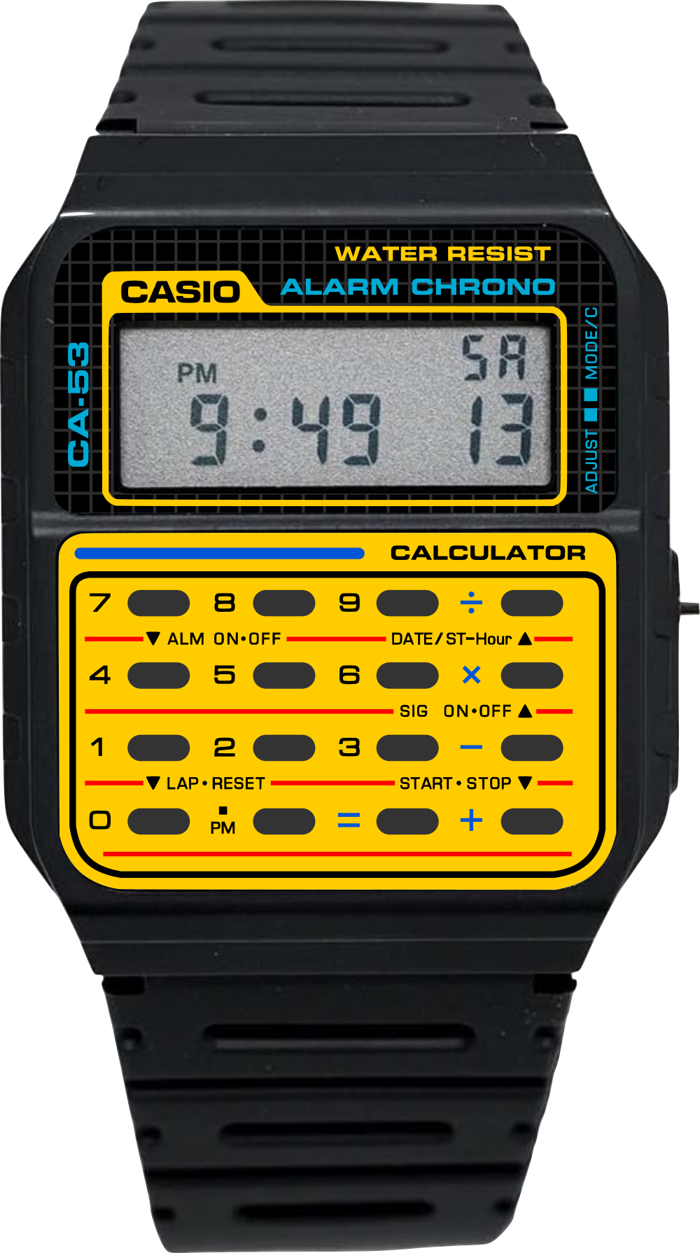 Custom Casio CA-53w - Yellow C