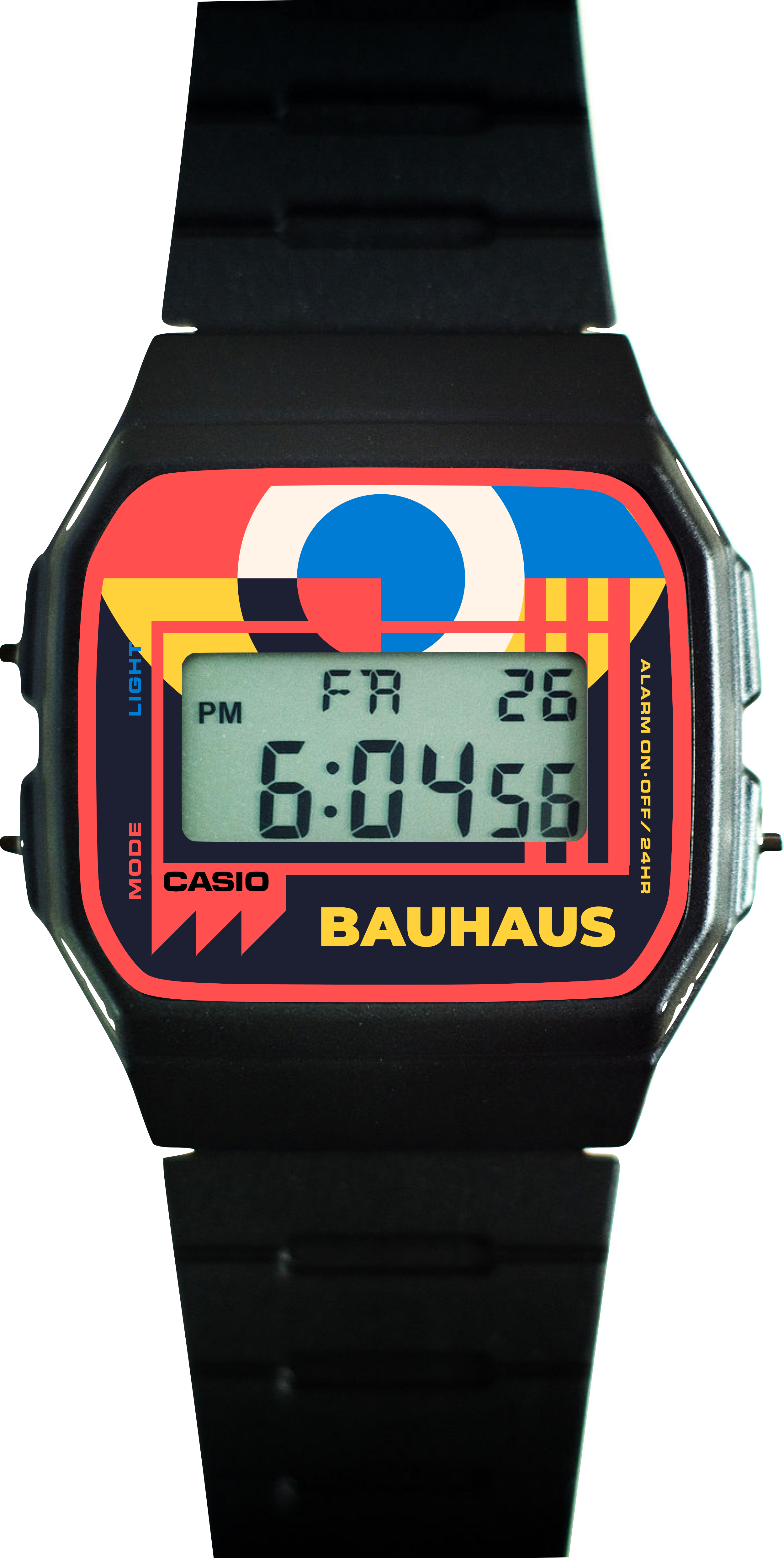 Custom Casio F91W - Custom watch face - Bauhaus Pattern