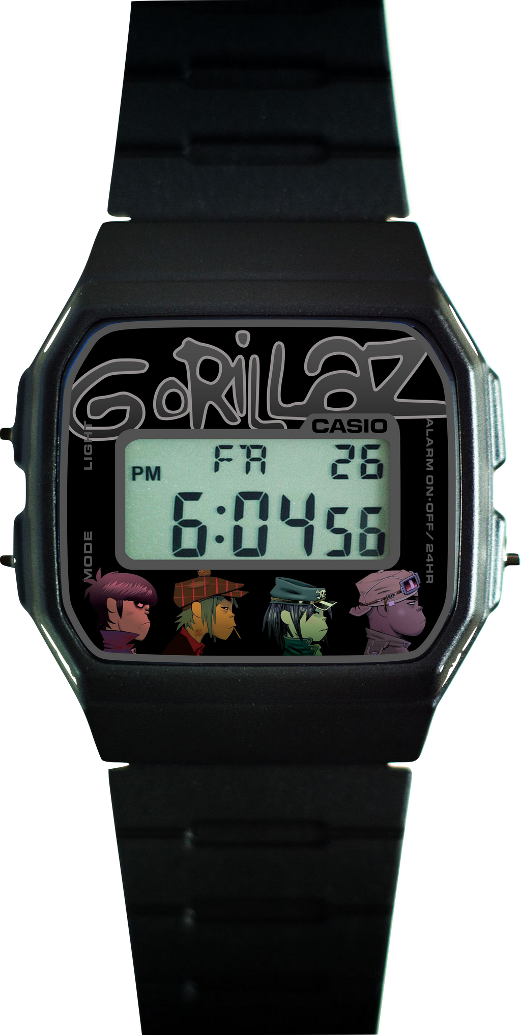 Custom Casio F91W - Custom watch face - Gorillaz Tribute