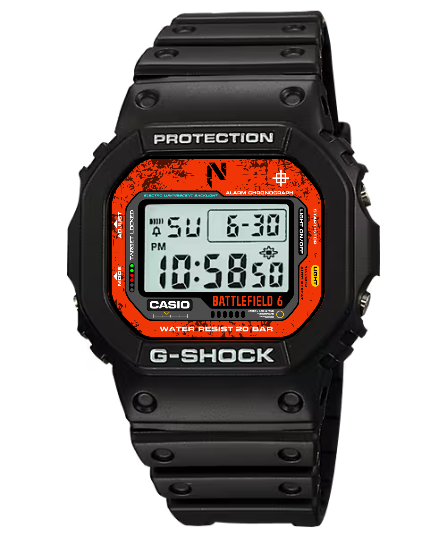 Custom Casio DW5600 - Custom watch face - Battlefield