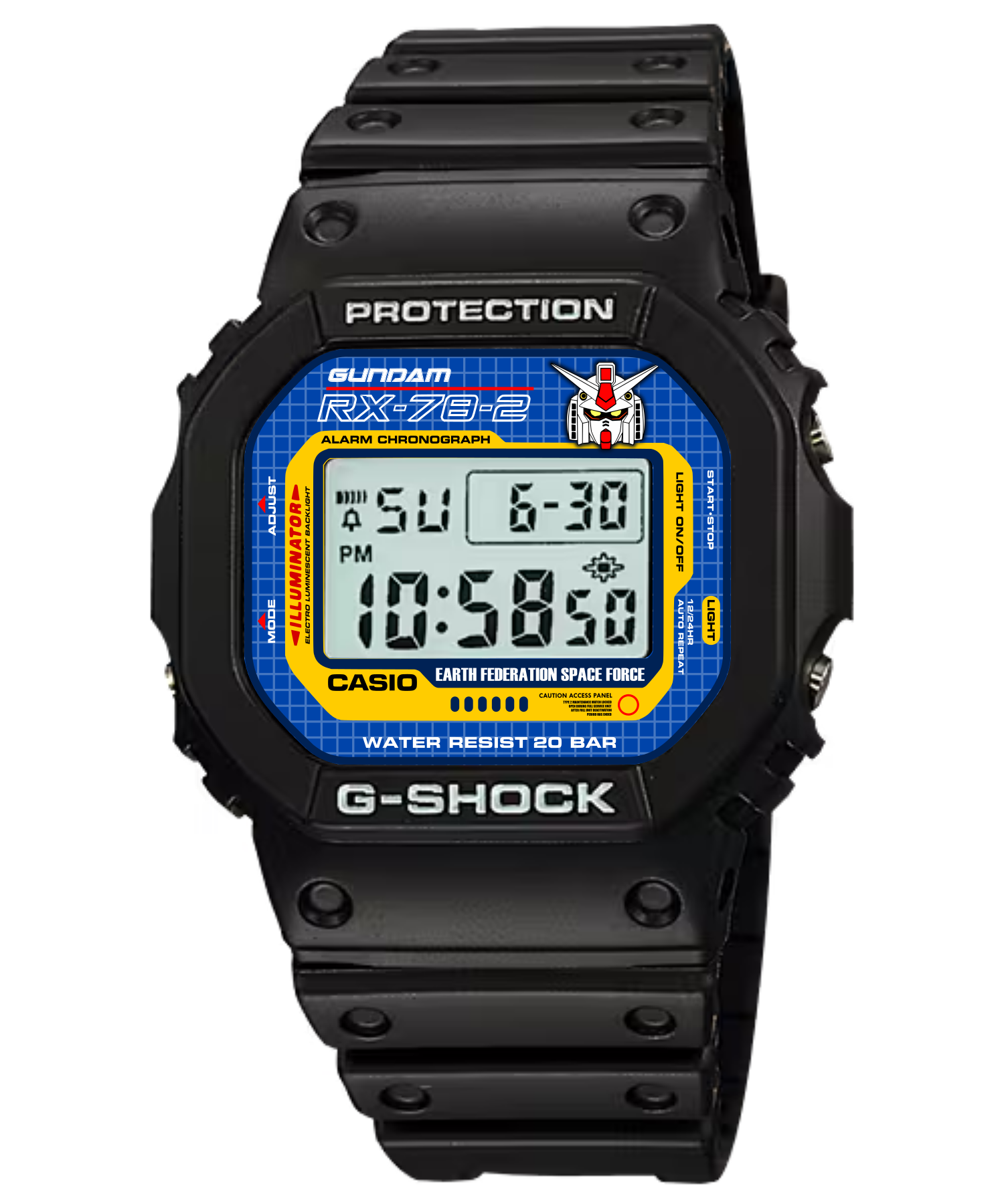 Custom Casio DW5600 - Custom watch face - Gundam