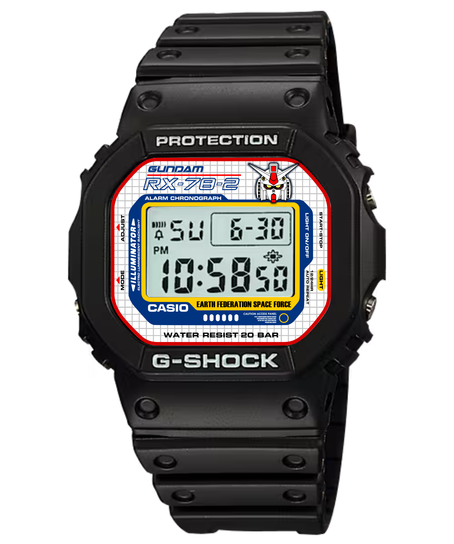 Custom Casio DW5600 - Custom watch face - Gundam