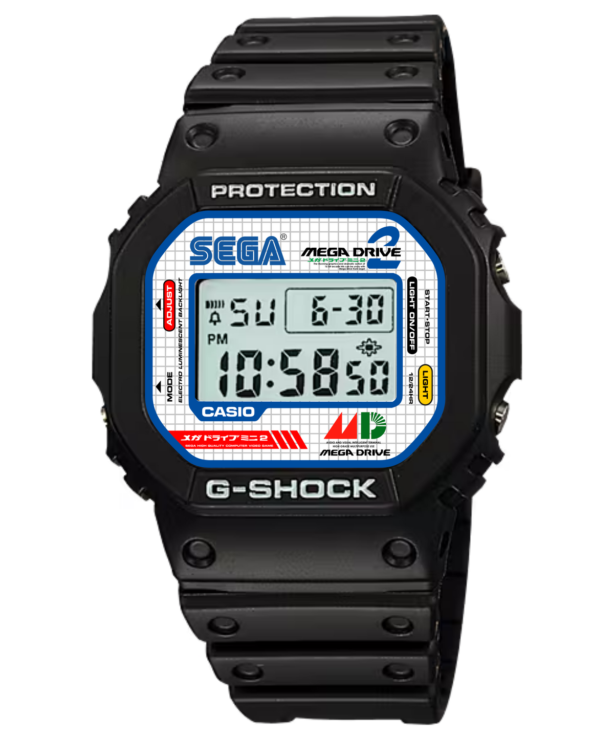 Custom Casio DW5600 - Custom watch face - SEGA Mega Drive 2