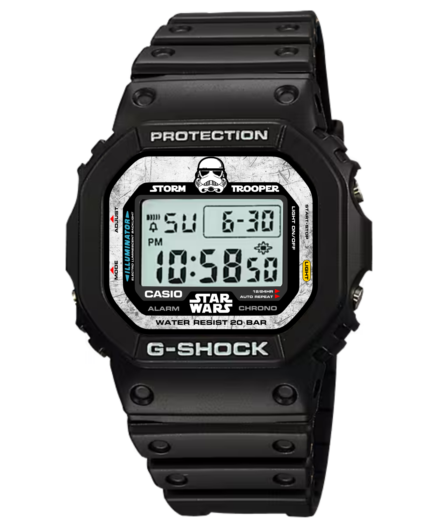 Custom Casio DW5600 - Custom watch face - Storm Trooper