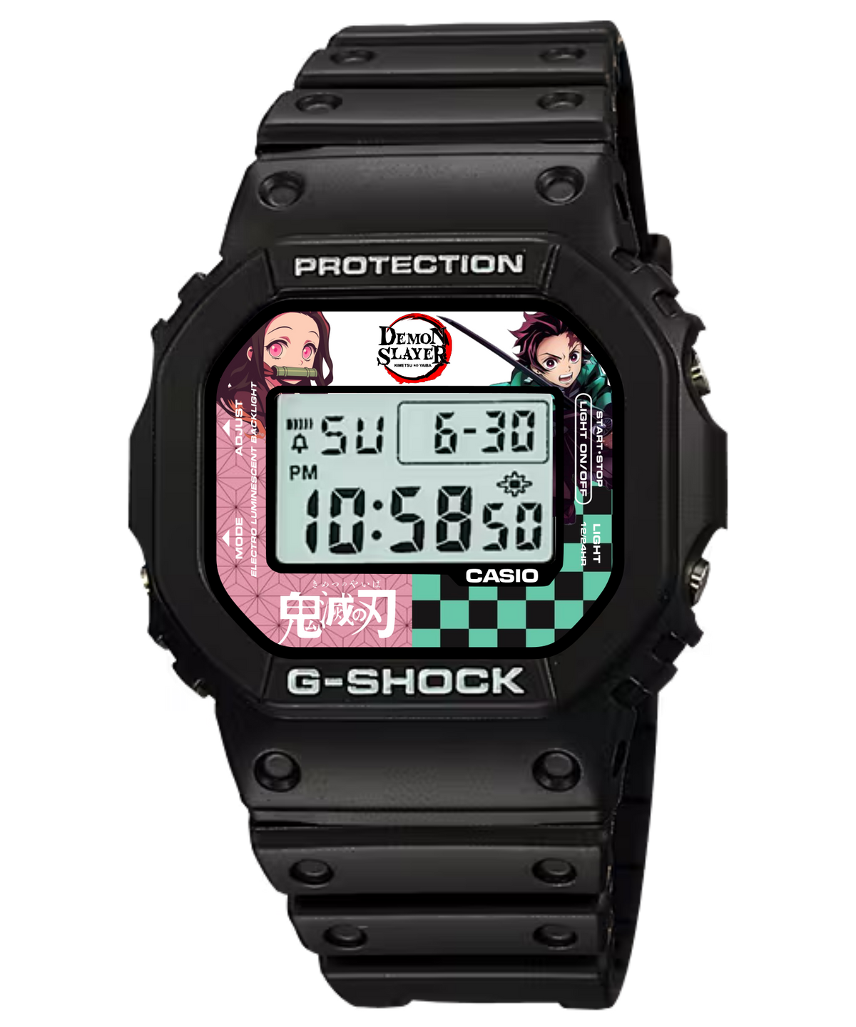 Custom Casio DW5600 - Custom watch face - Demon Slayer