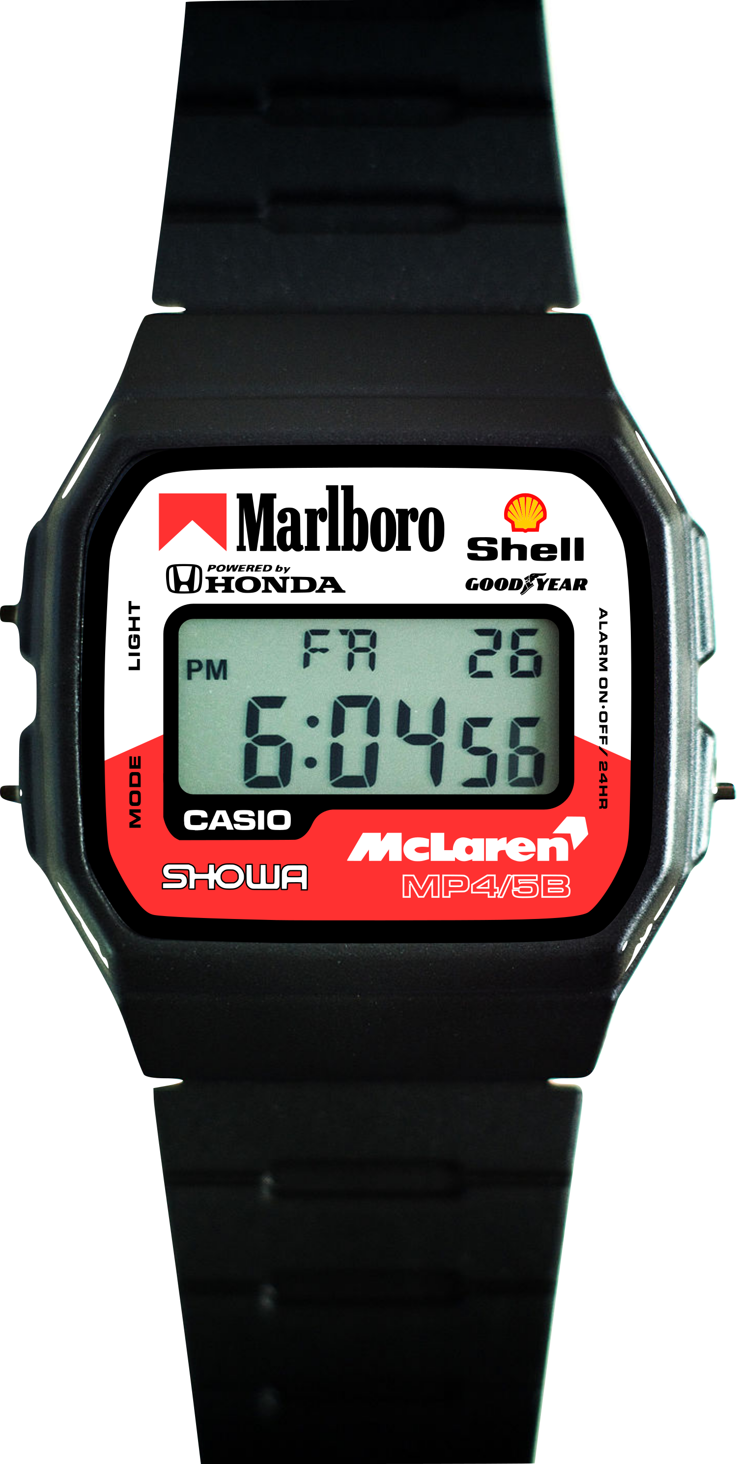 Custom Casio F91W - Custom watch face - Team McLaren Honda F1 Theme