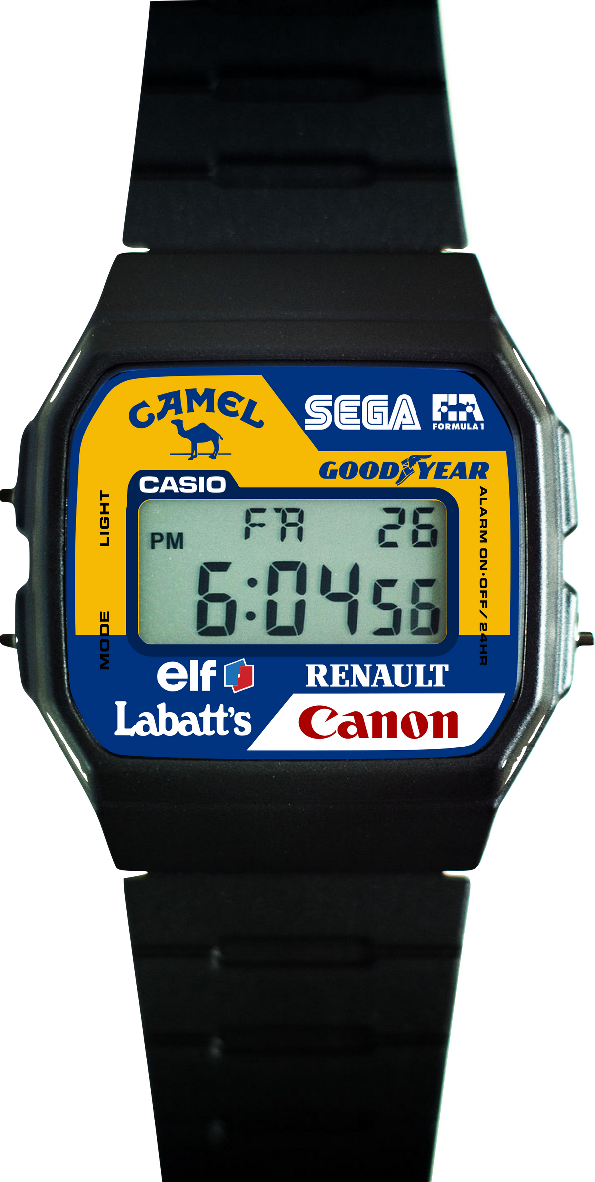 Custom Casio F91W - Custom watch face - Williams Renault F1 Theme Tribute
