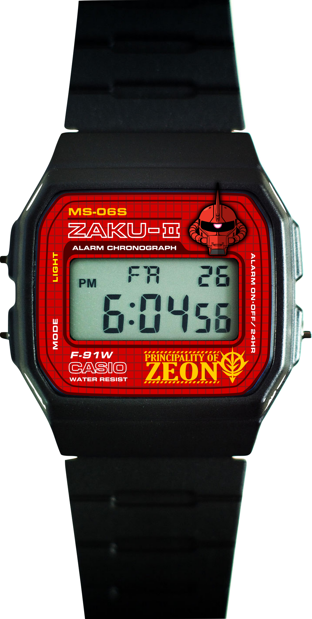 Custom Casio F91W - Custom watch face - Zaku II Zeon