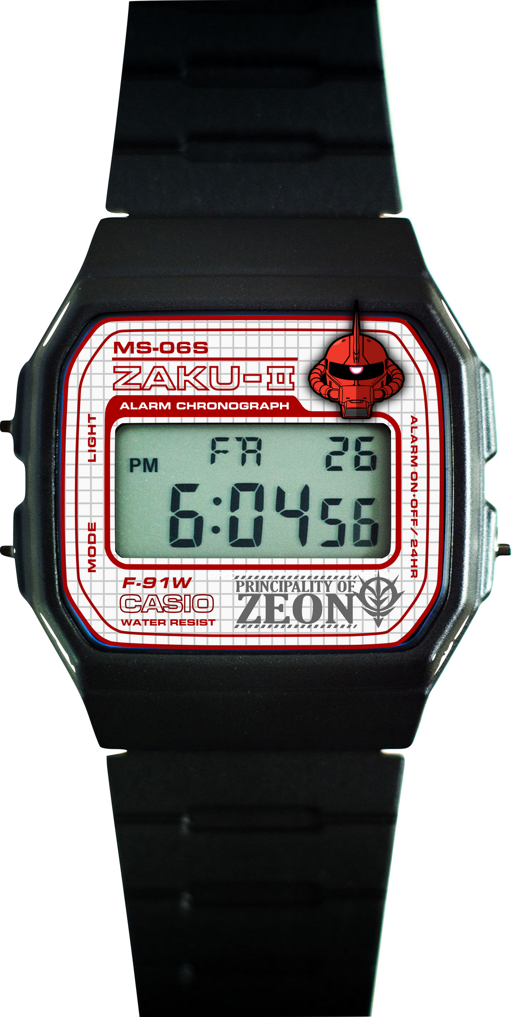 Custom Casio F91W - Custom watch face - Zaku II Zeon