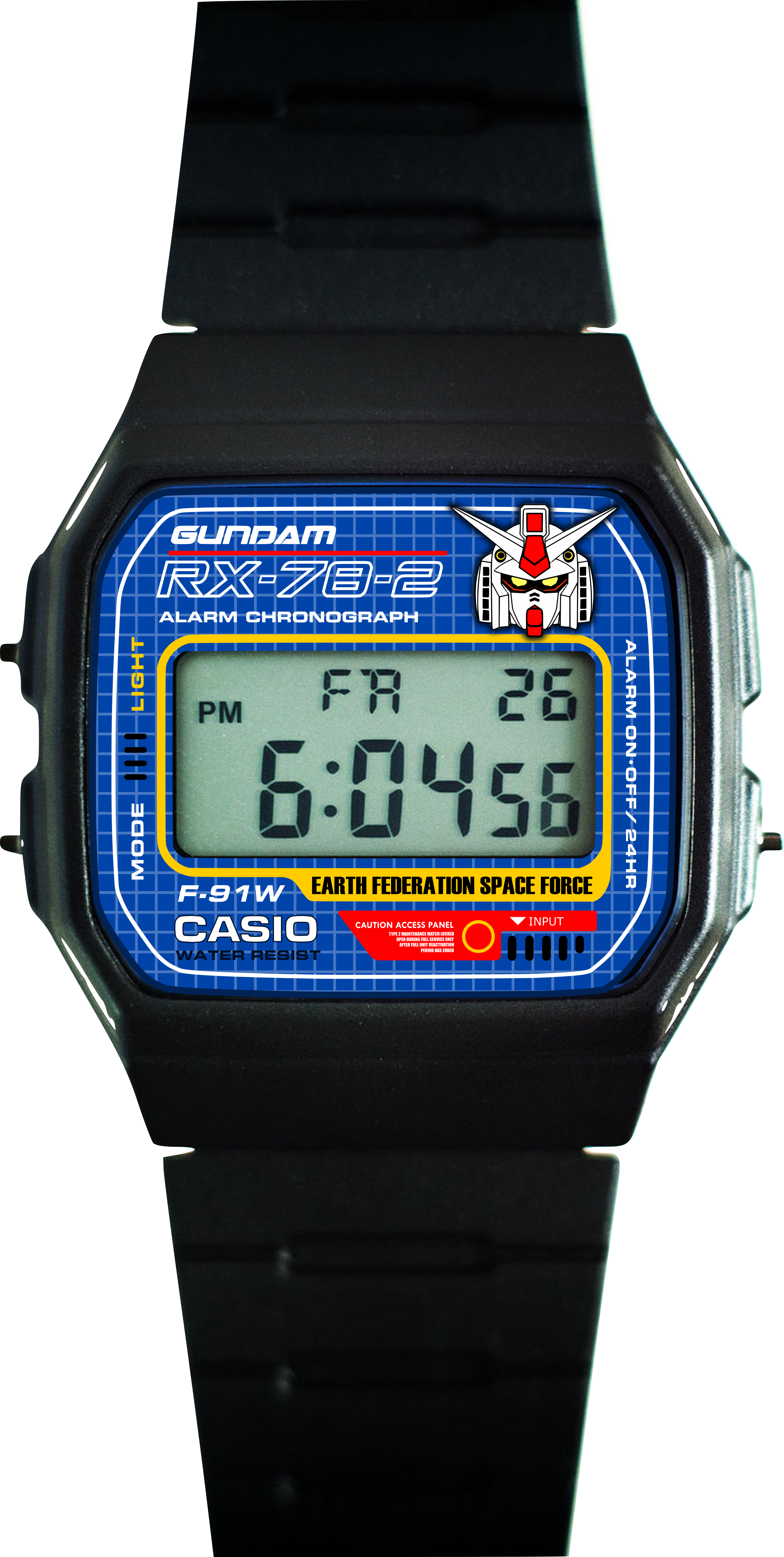 Custom Casio F91W - Custom watch face - Gundam Theme