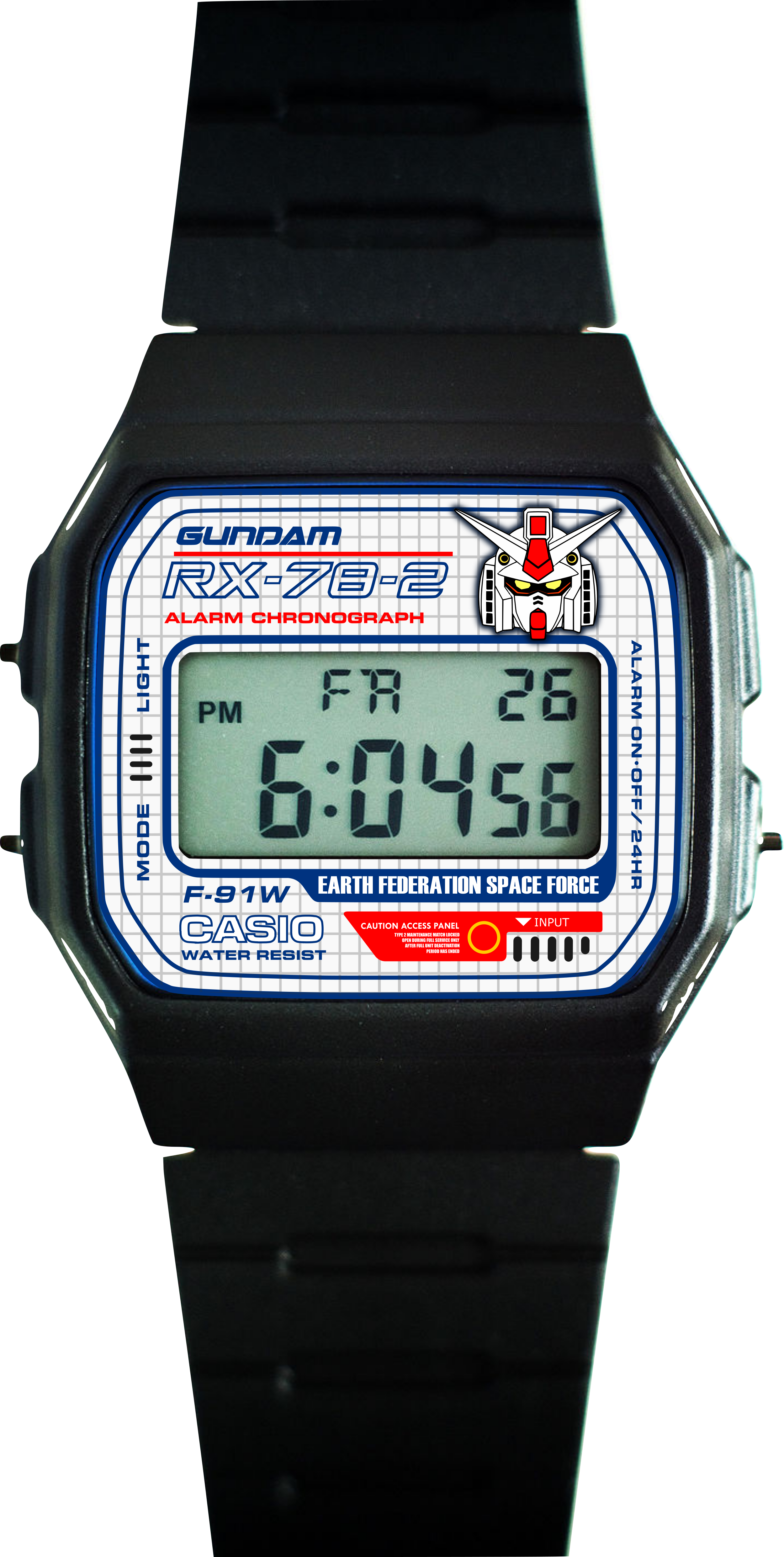 Custom Casio F91W - Custom watch face - Gundam Theme