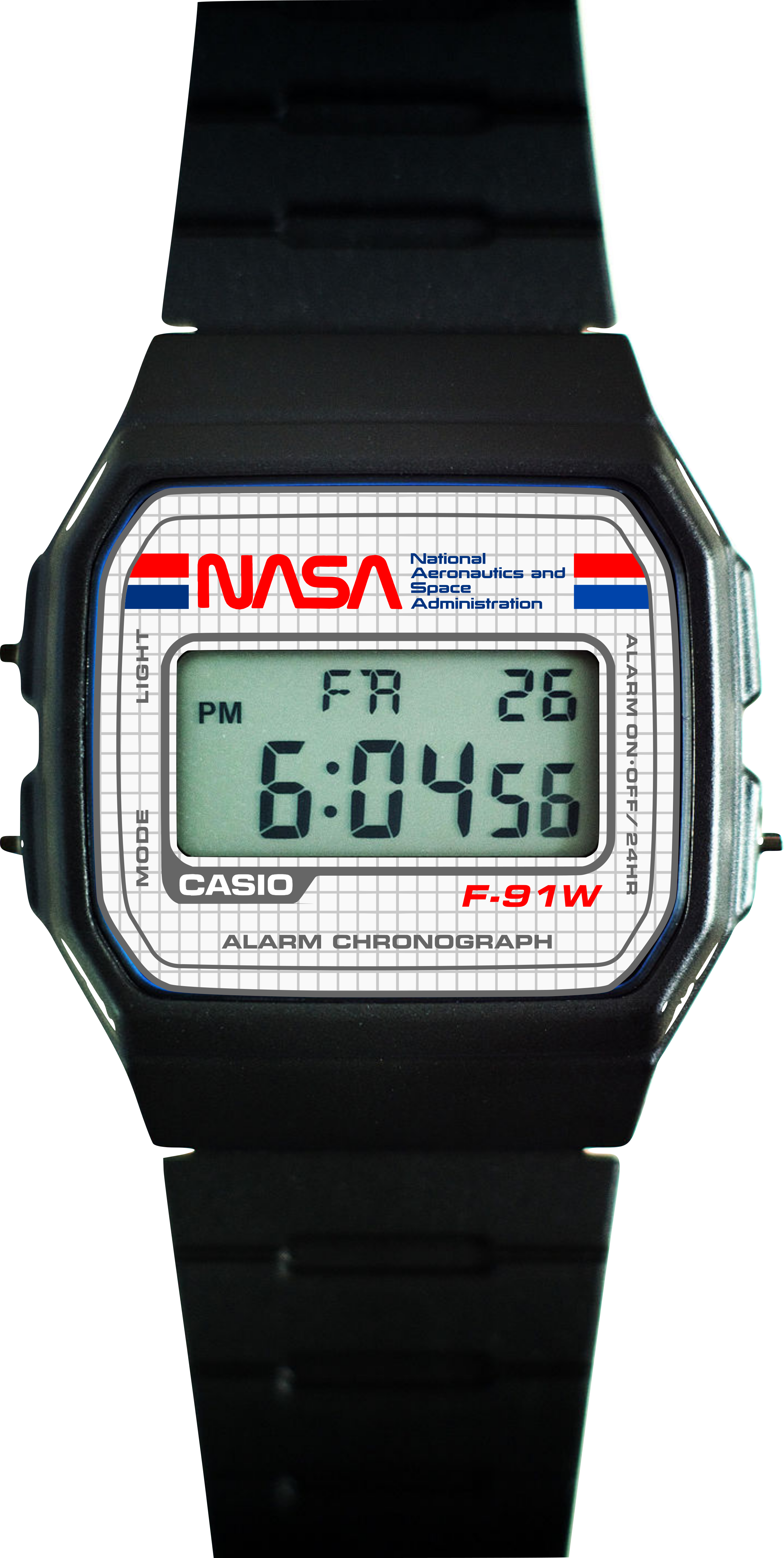 Custom Casio F91W - Custom watch face - NASA Theme