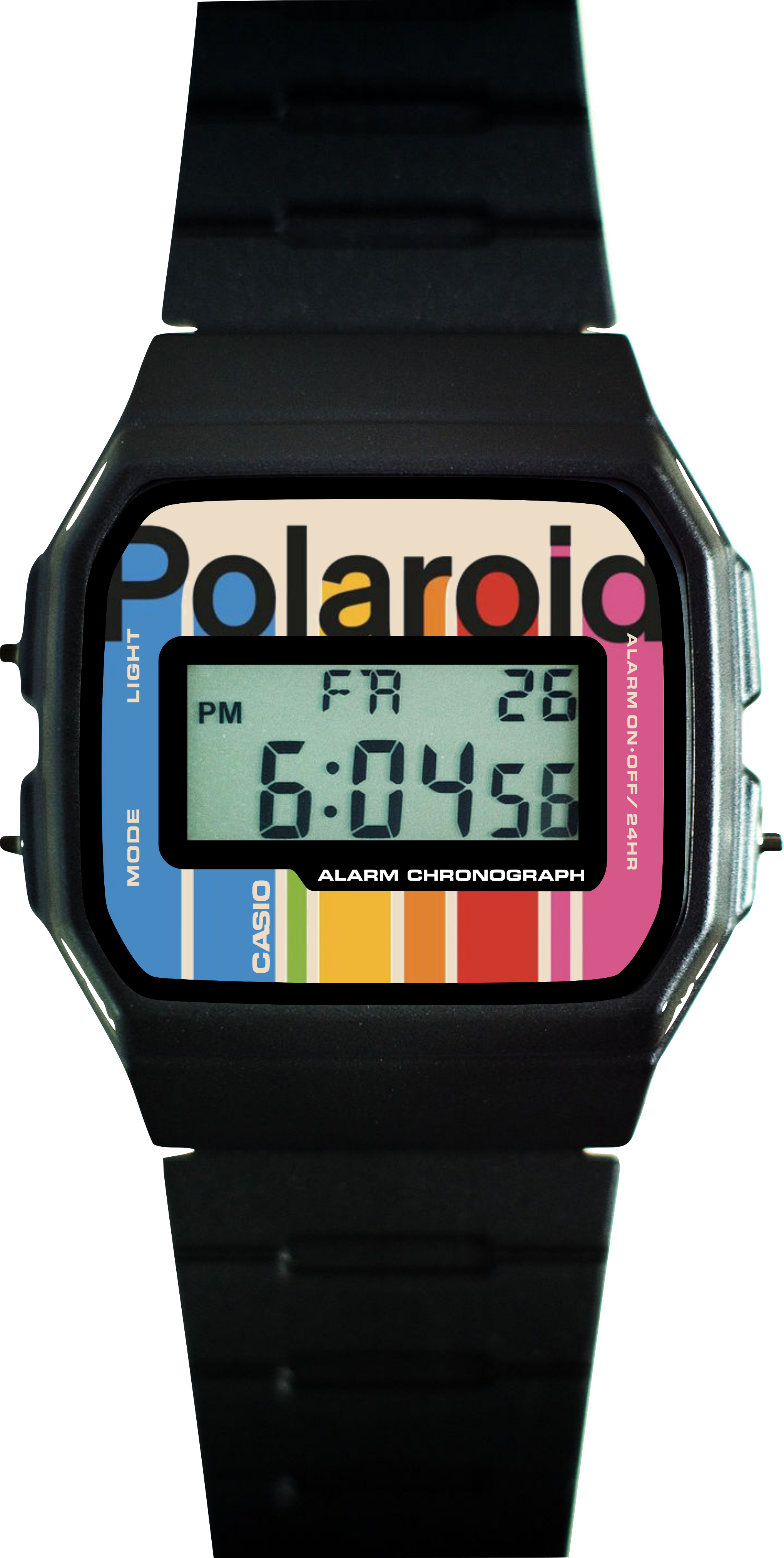 Custom Casio F91W - Custom watch face - Polaroid Tribute