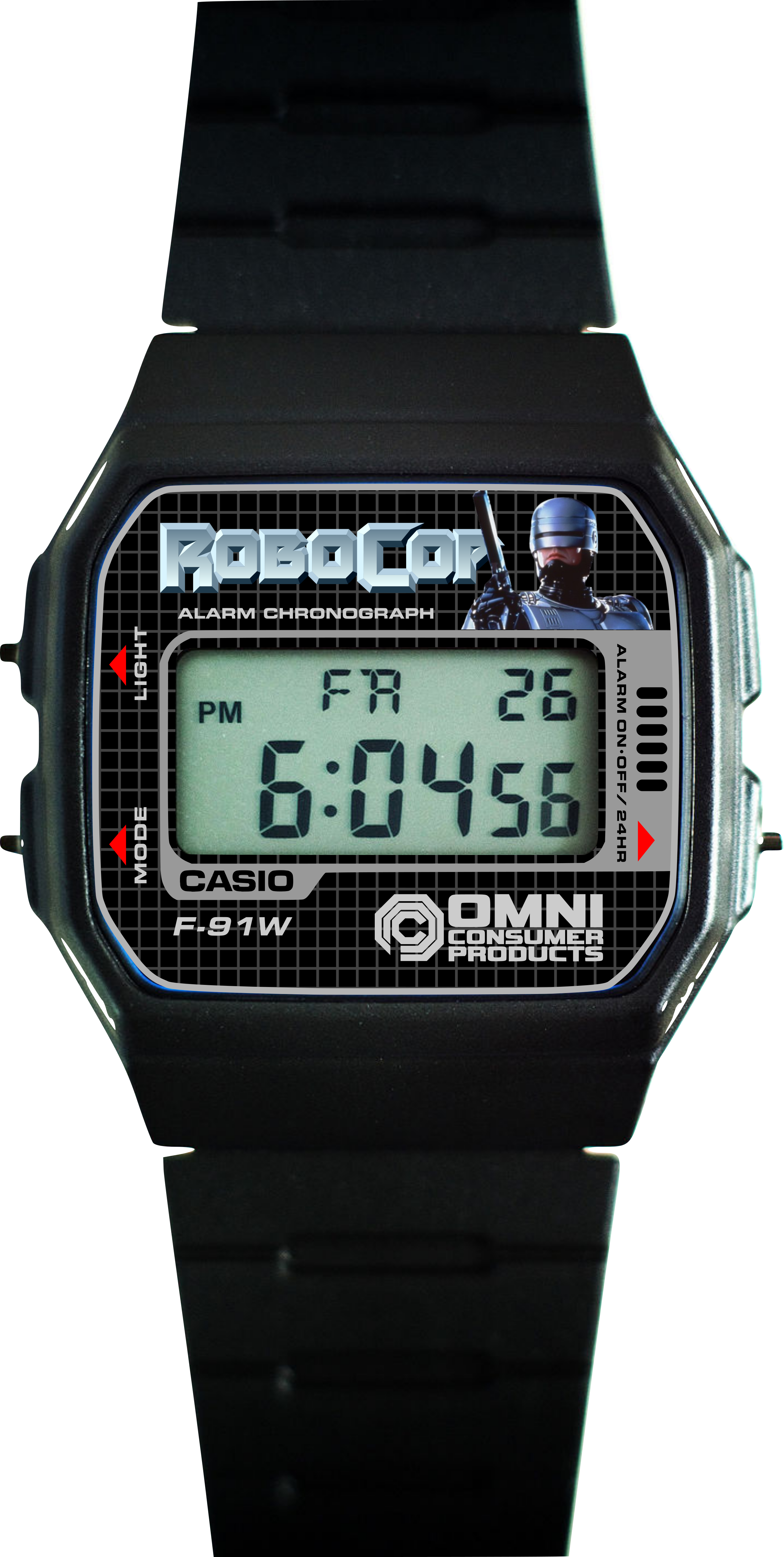 Custom Casio F91W - Custom watch face - ROBOCOP theme