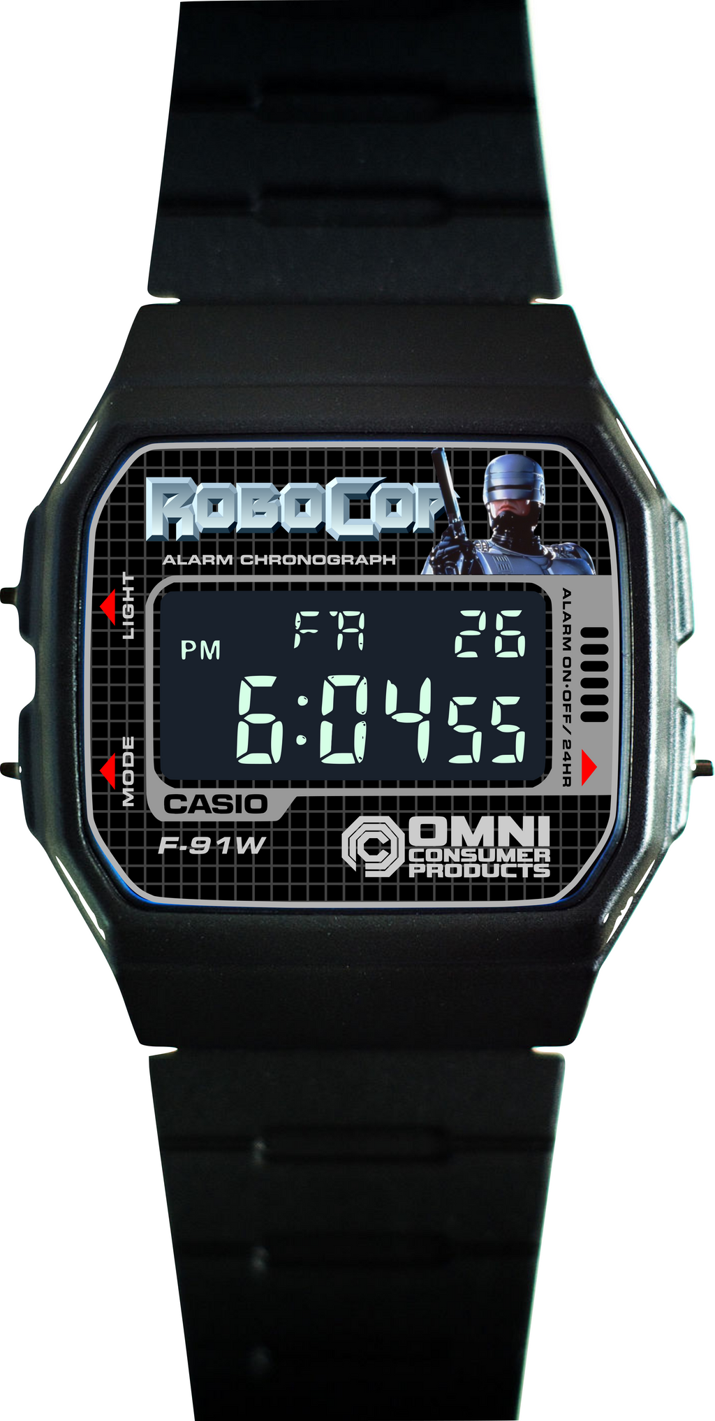 Custom Casio F91W - Custom watch face - ROBOCOP theme