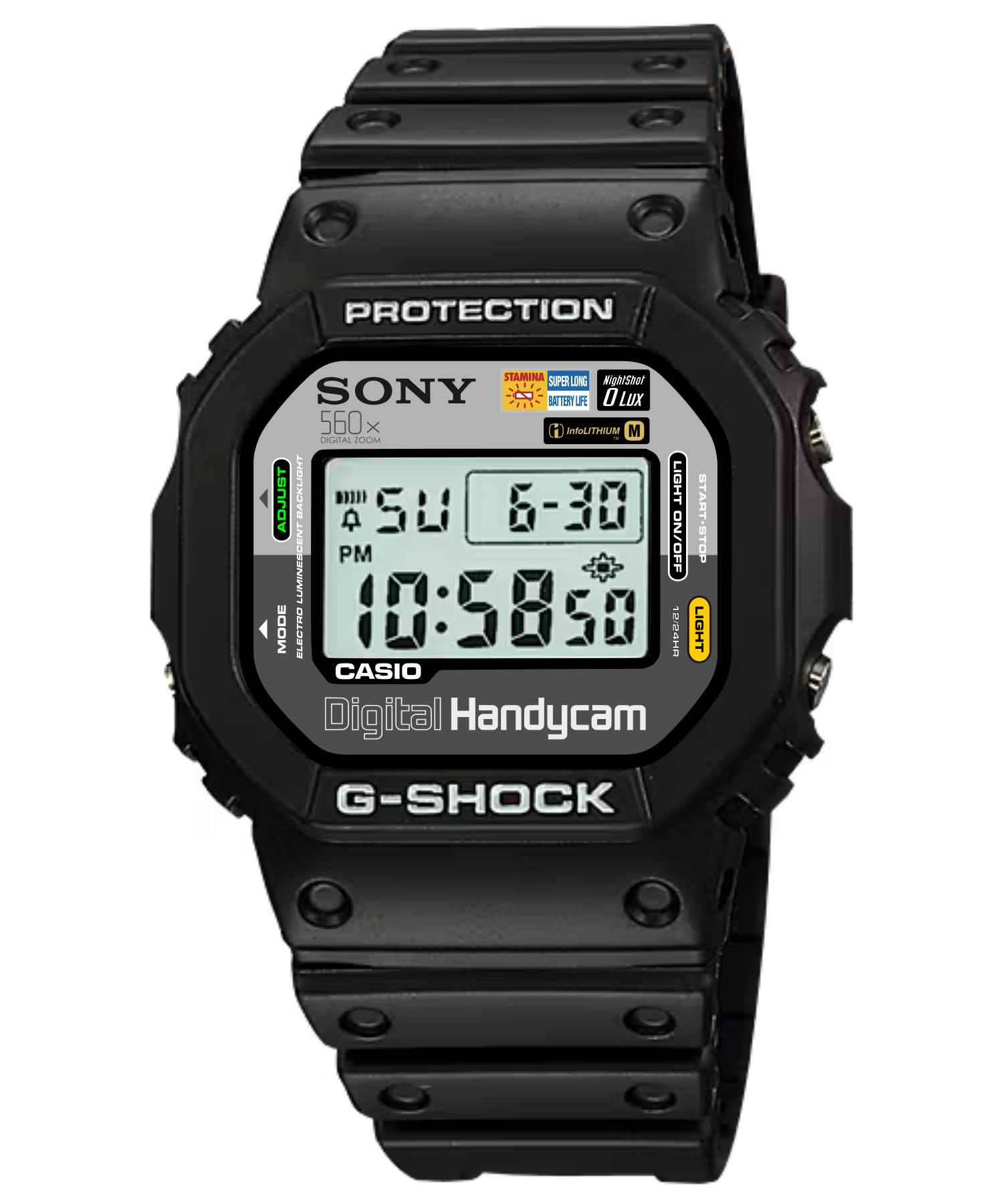 Custom Casio DW5600 - Custom watch face - SONY Handycam Theme