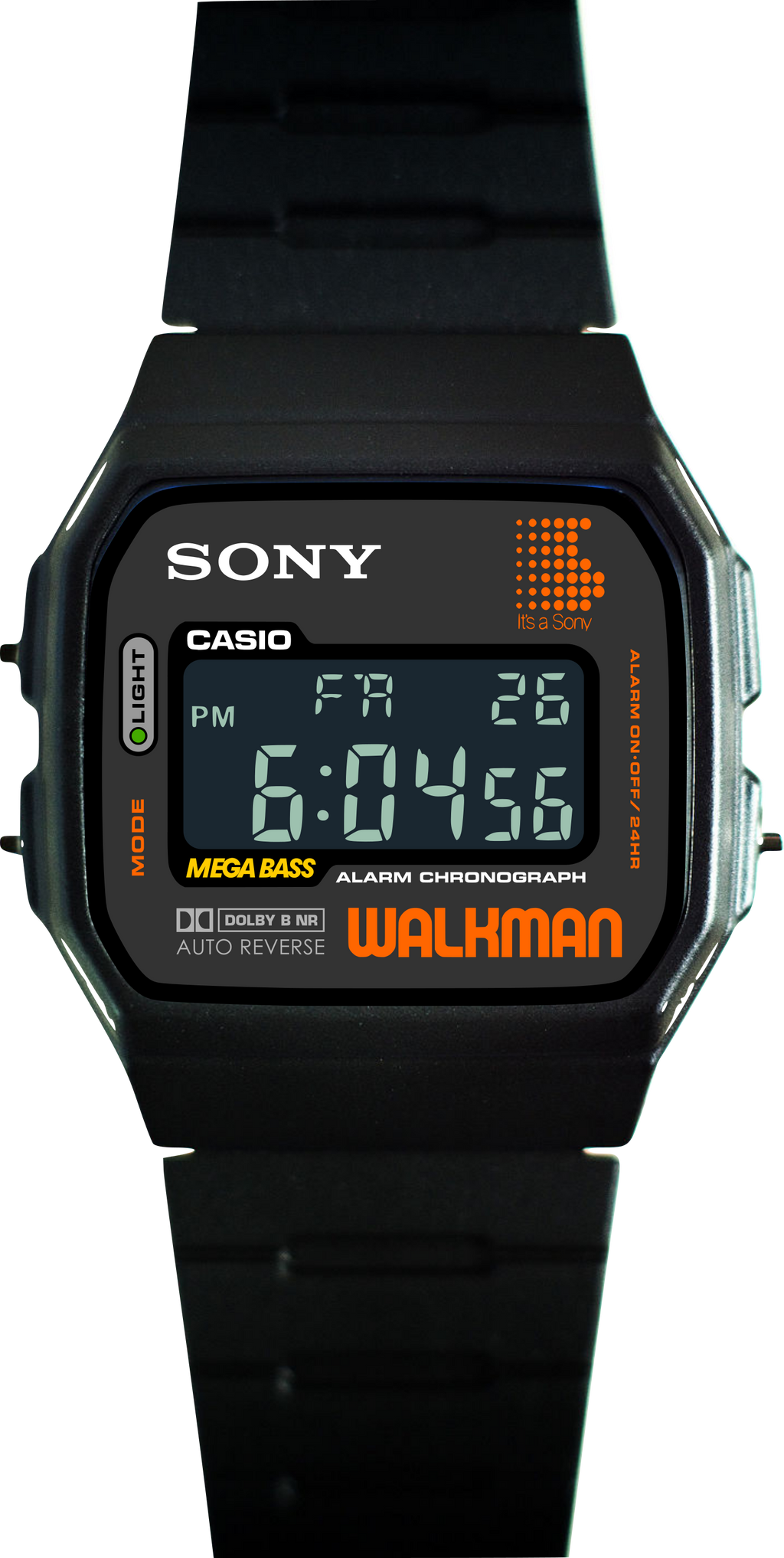 Custom Casio F91W - Custom watch face - Sony Walkman Tribute