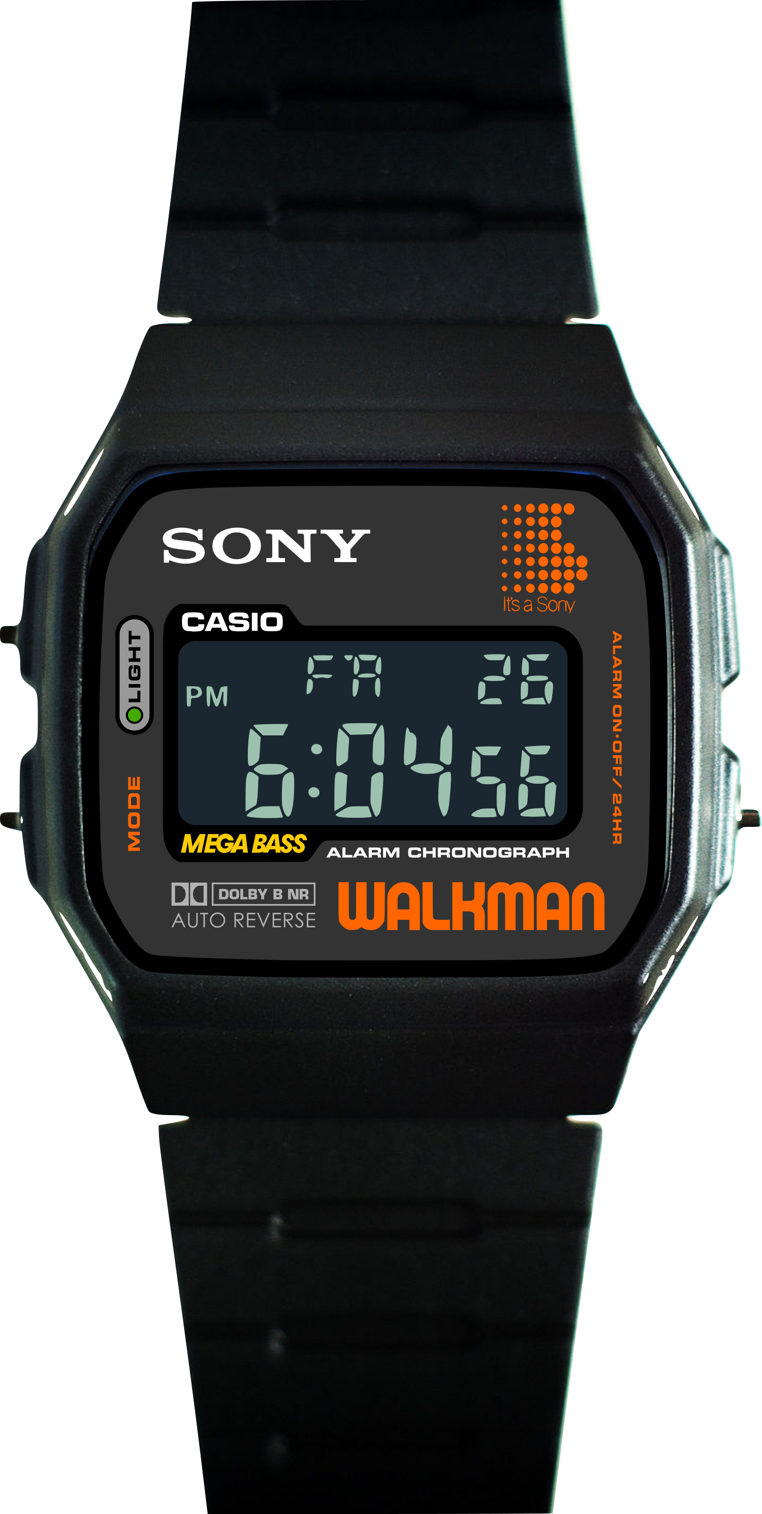 Custom Casio F91W - Custom watch face - Sony Walkman Tribute