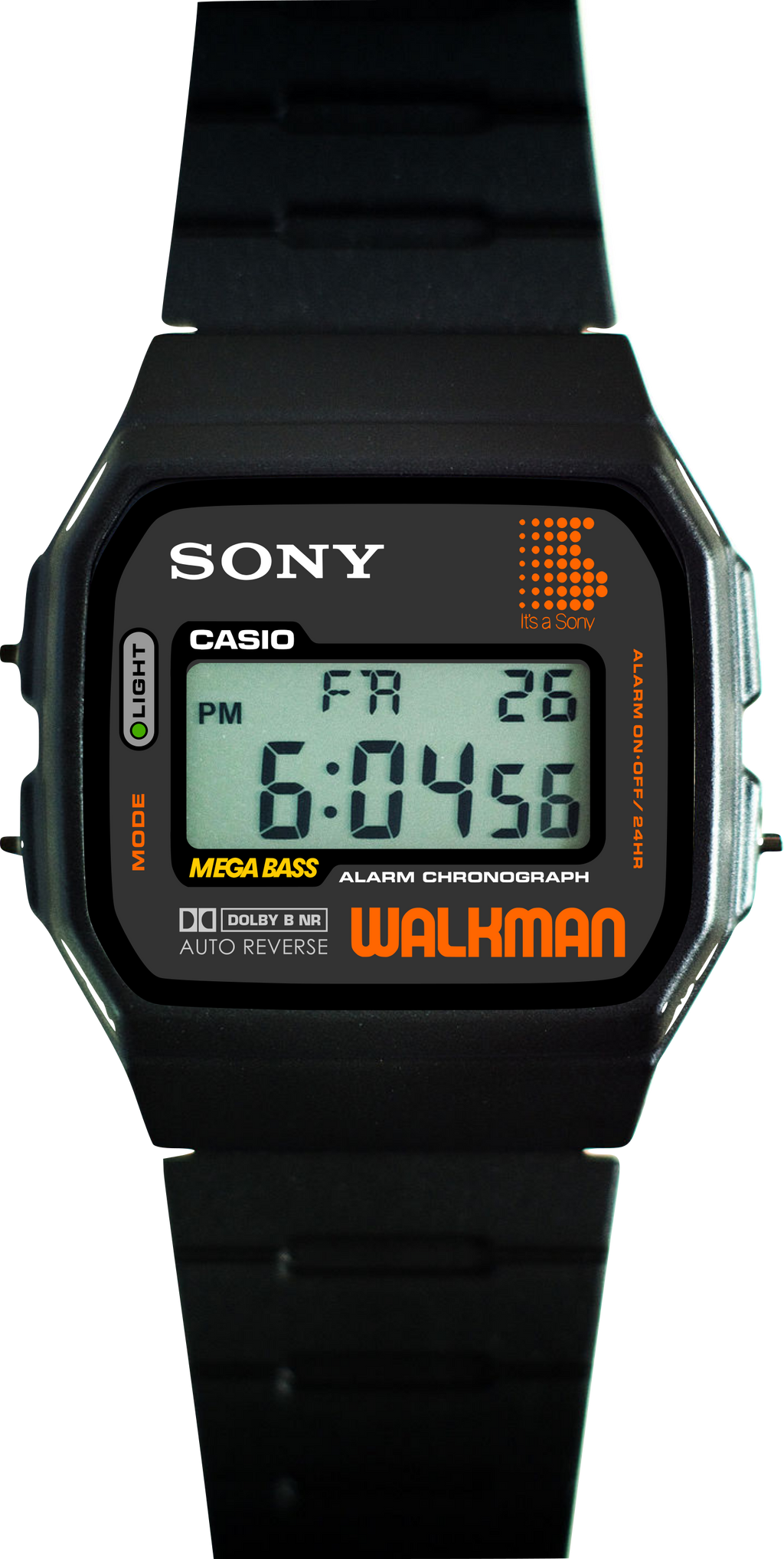 Custom Casio F91W - Custom watch face - Sony Walkman Tribute