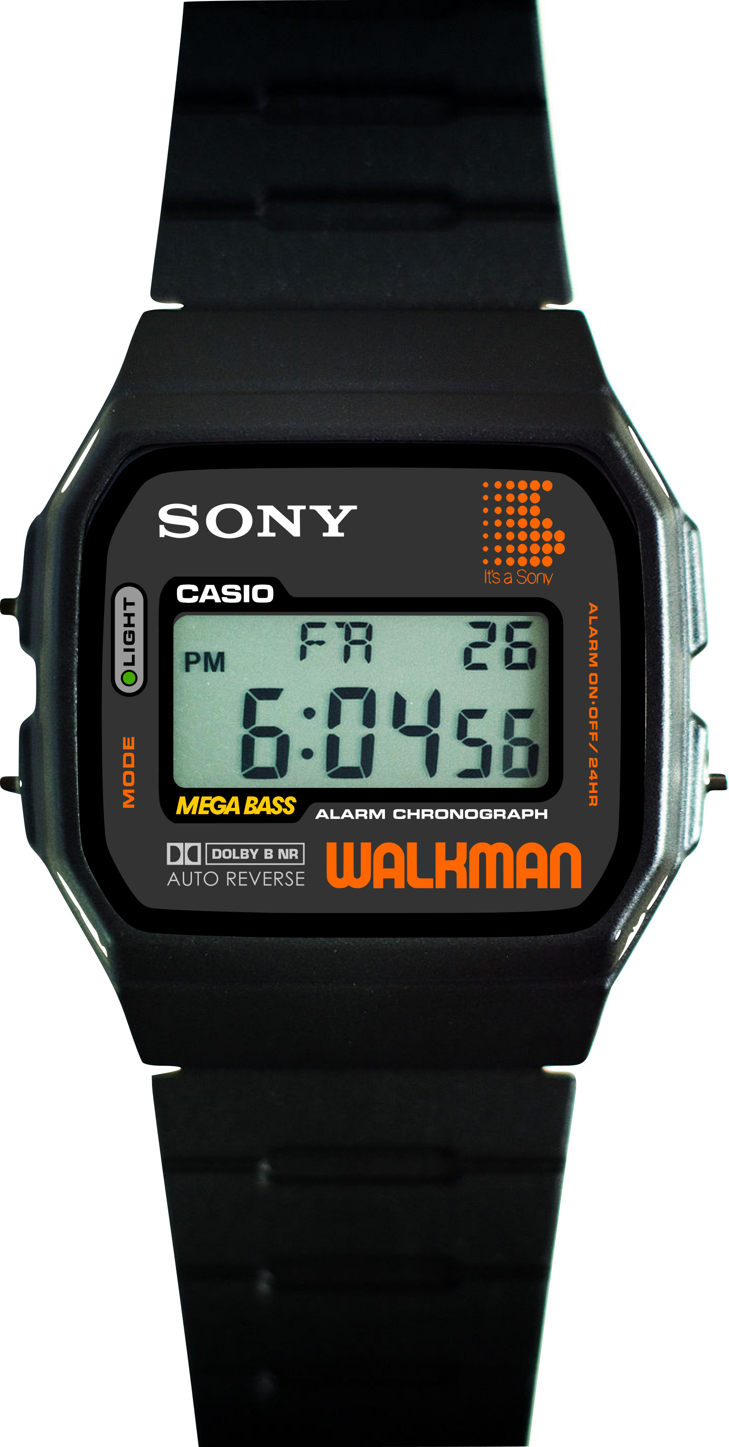 Custom Casio F91W - Custom watch face - Sony Walkman Tribute