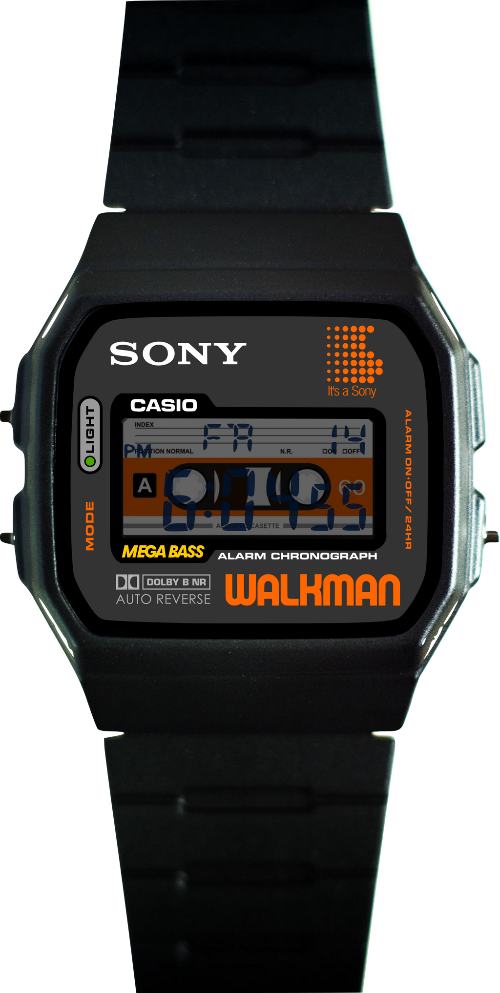 Custom Casio F91W - Custom watch face - Sony Walkman Tribute