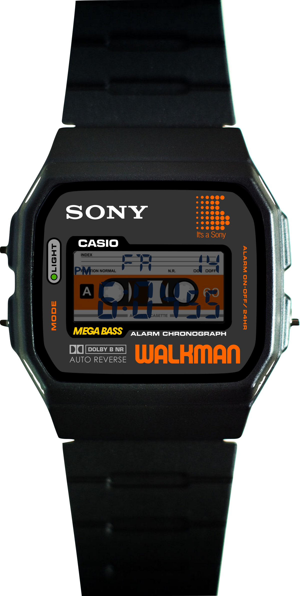 Custom Casio F91W - Custom watch face - Sony Walkman Tribute