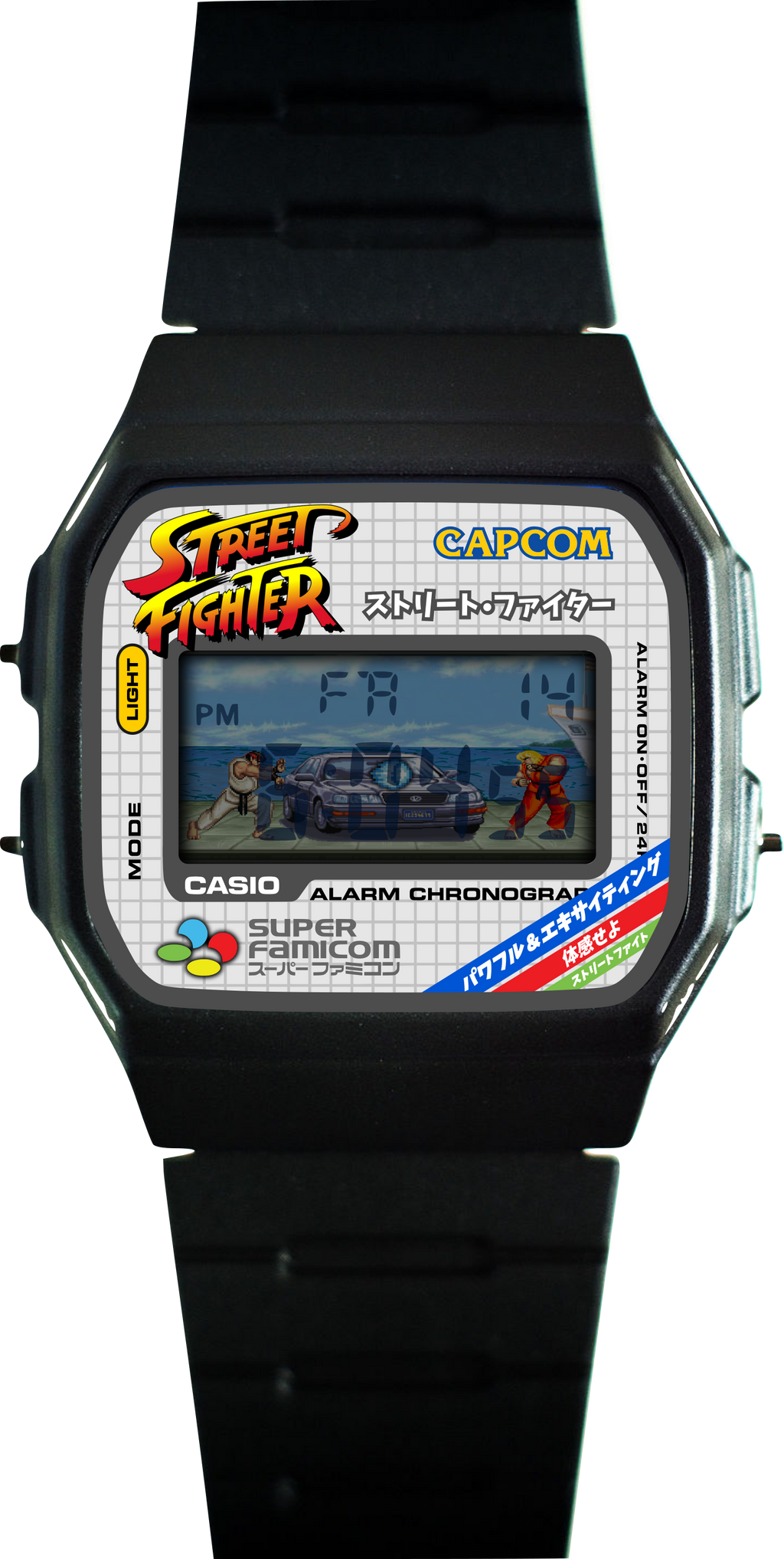 Custom Casio F91W - Custom watch face - Street Fighter