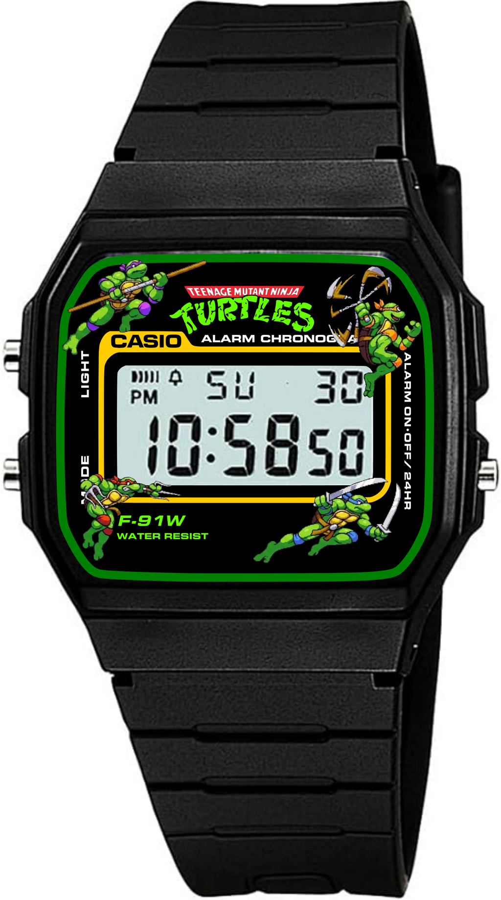Custom Casio F91W - Custom watch face - Teenage Mutant Ninja Turtles