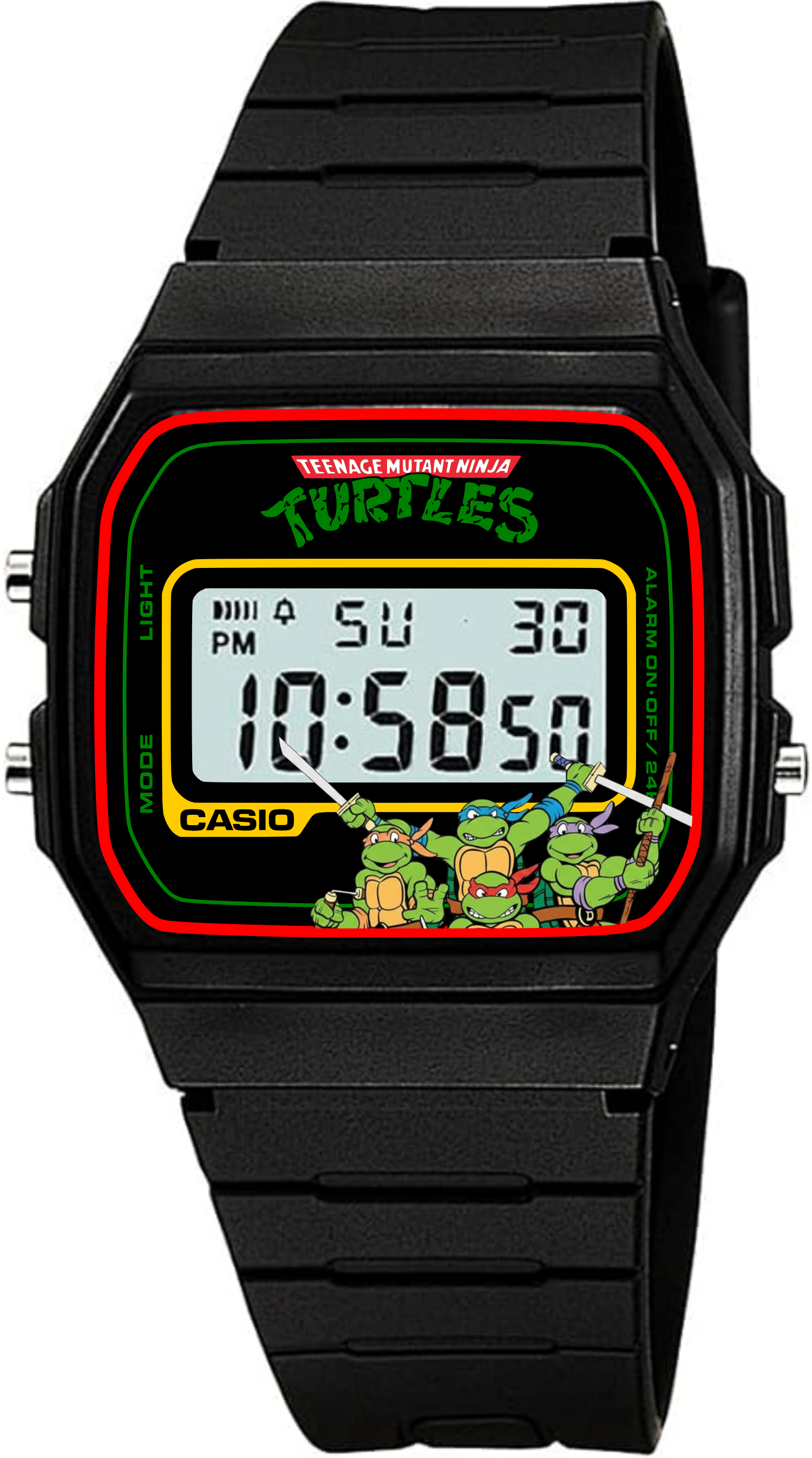 Custom Casio F91W - Custom watch face - Teenage Mutant Ninja Turtles
