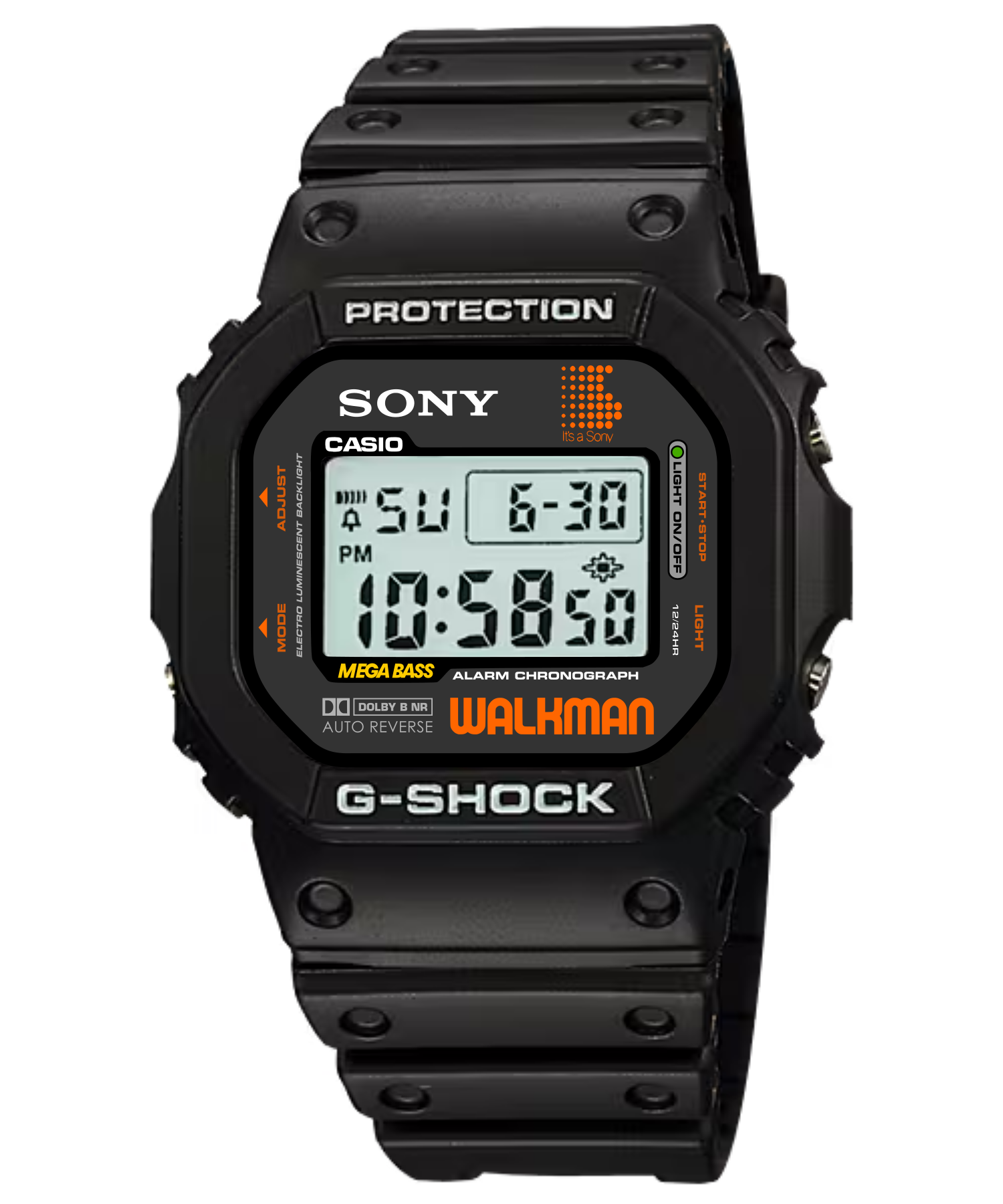 Custom Casio DW5600 - Custom watch face - Sony Walkman
