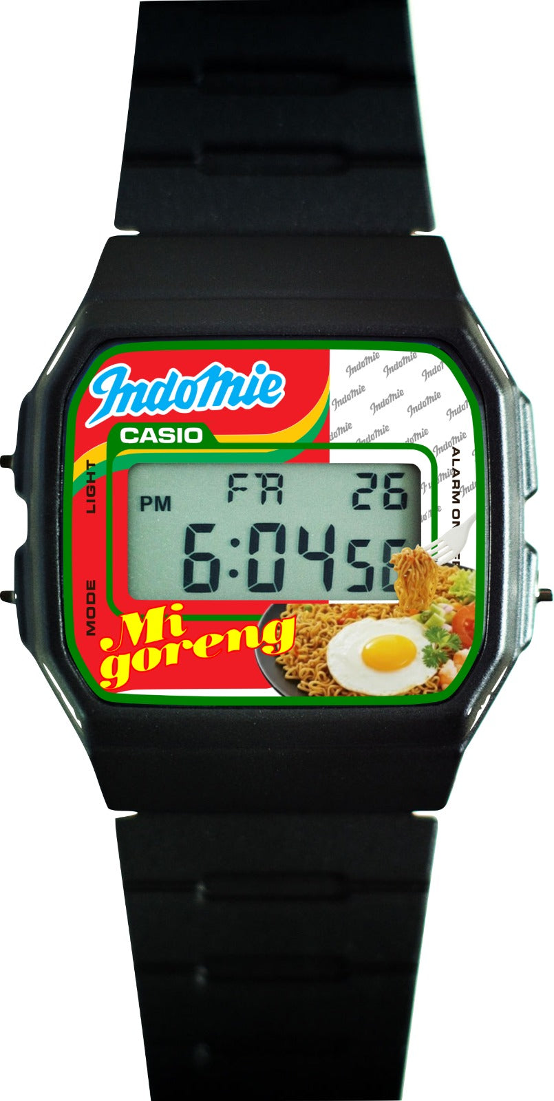 Custom Casio F91W - Custom watch face - Indomie Mie Goreng Theme