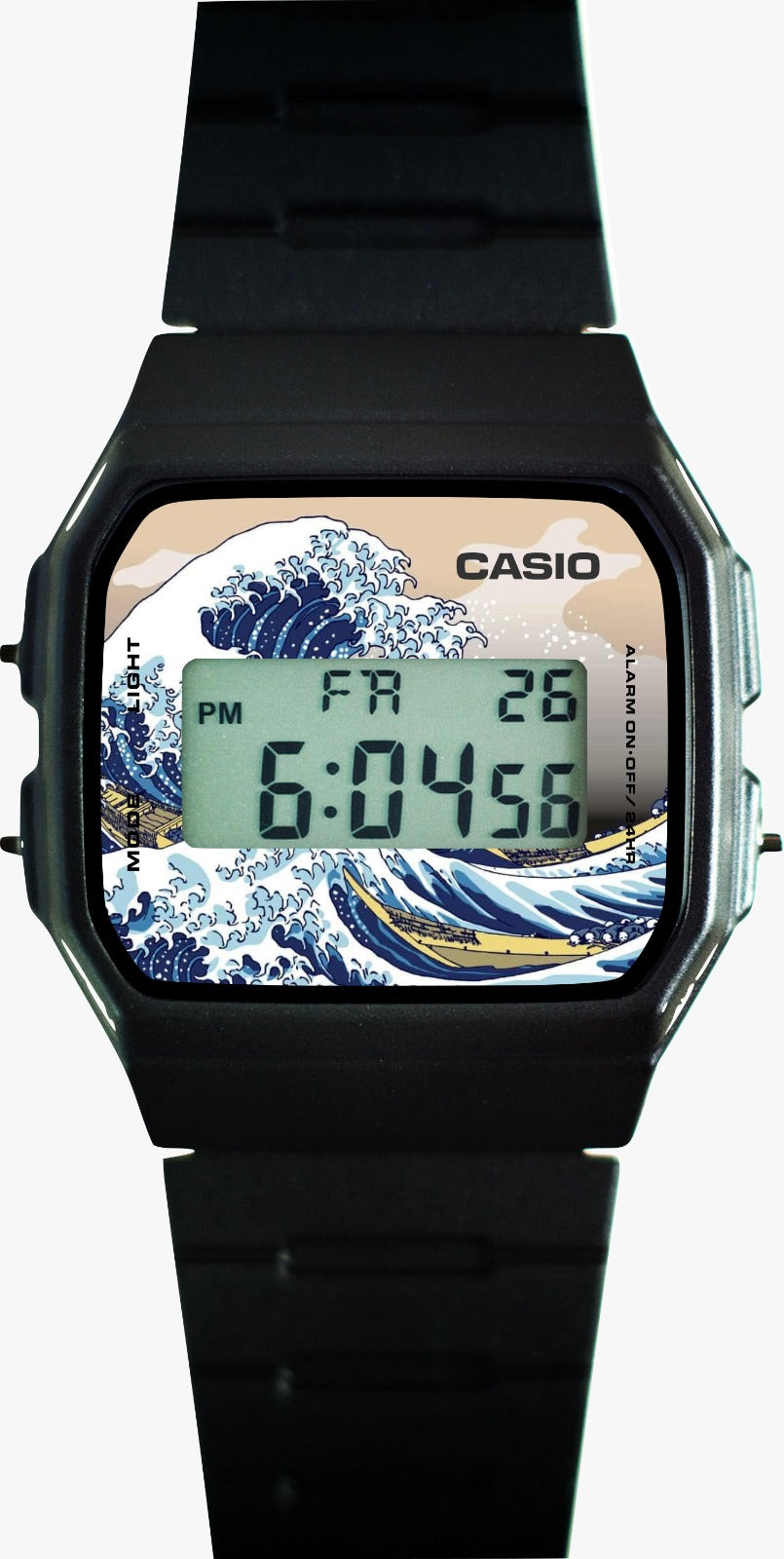 Custom Casio F91W - Custom watch face - The Great Wave off Kanagawa Tribute