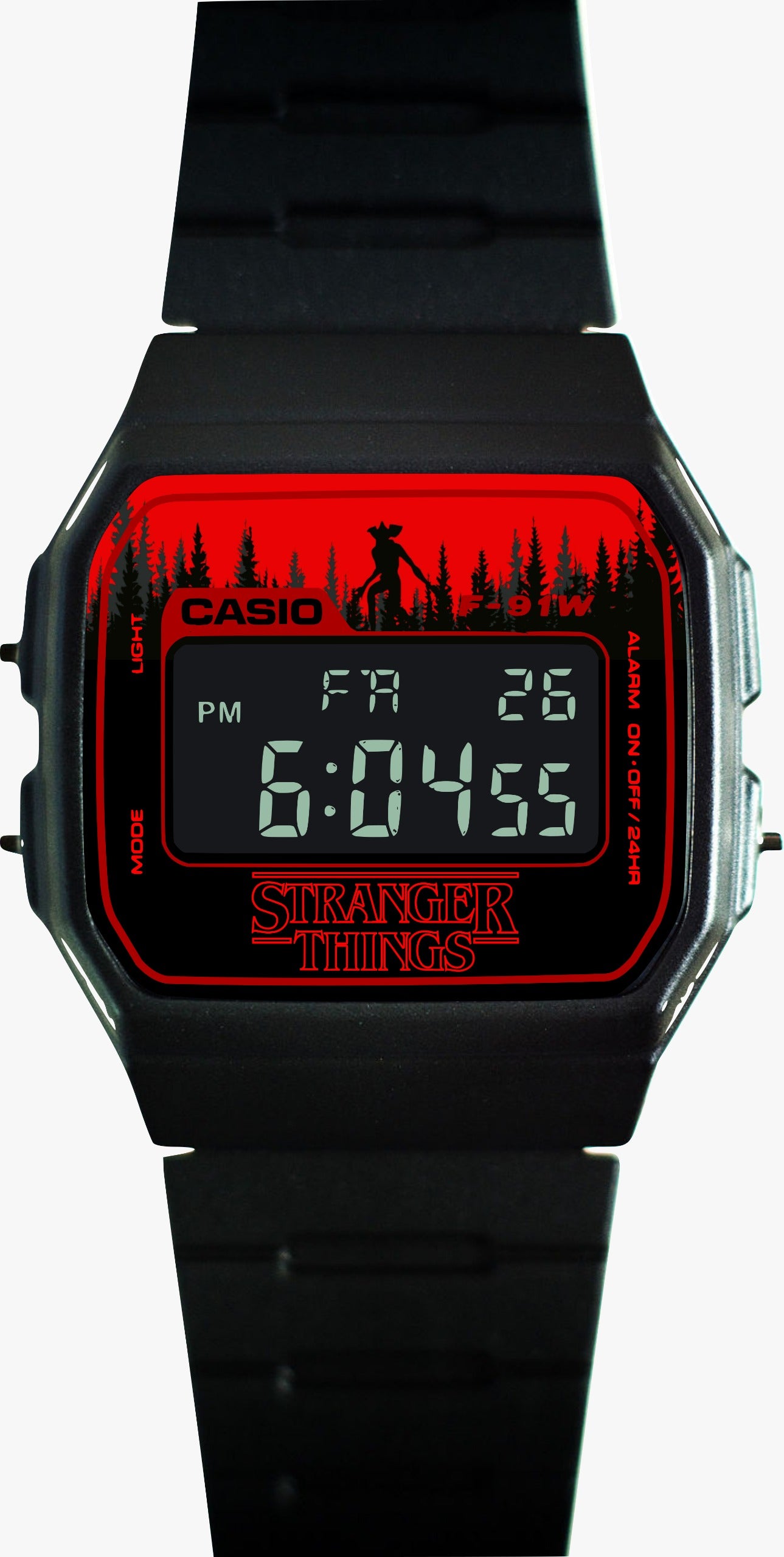 Custom Casio F91W - Custom watch face - Stranger Things Theme