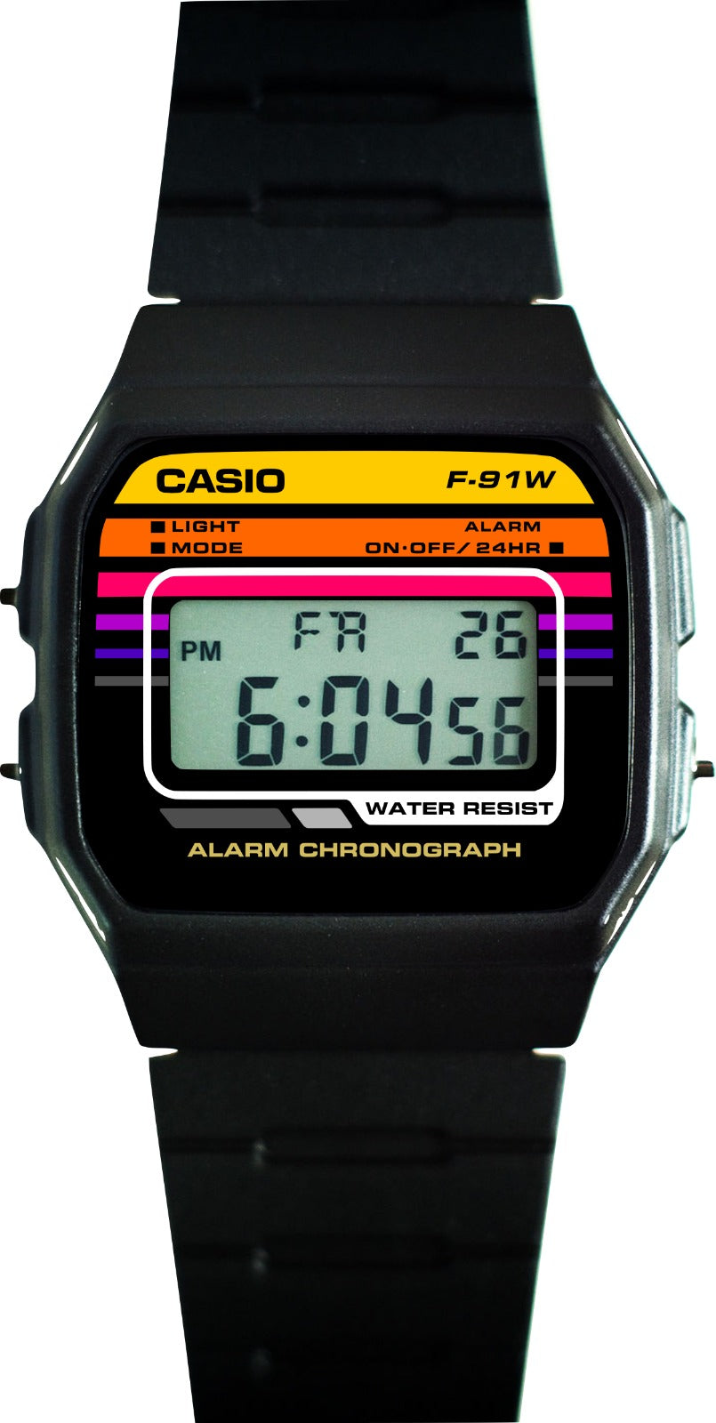 Custom Casio F91W - Custom watch face - Classic Casio Colorway