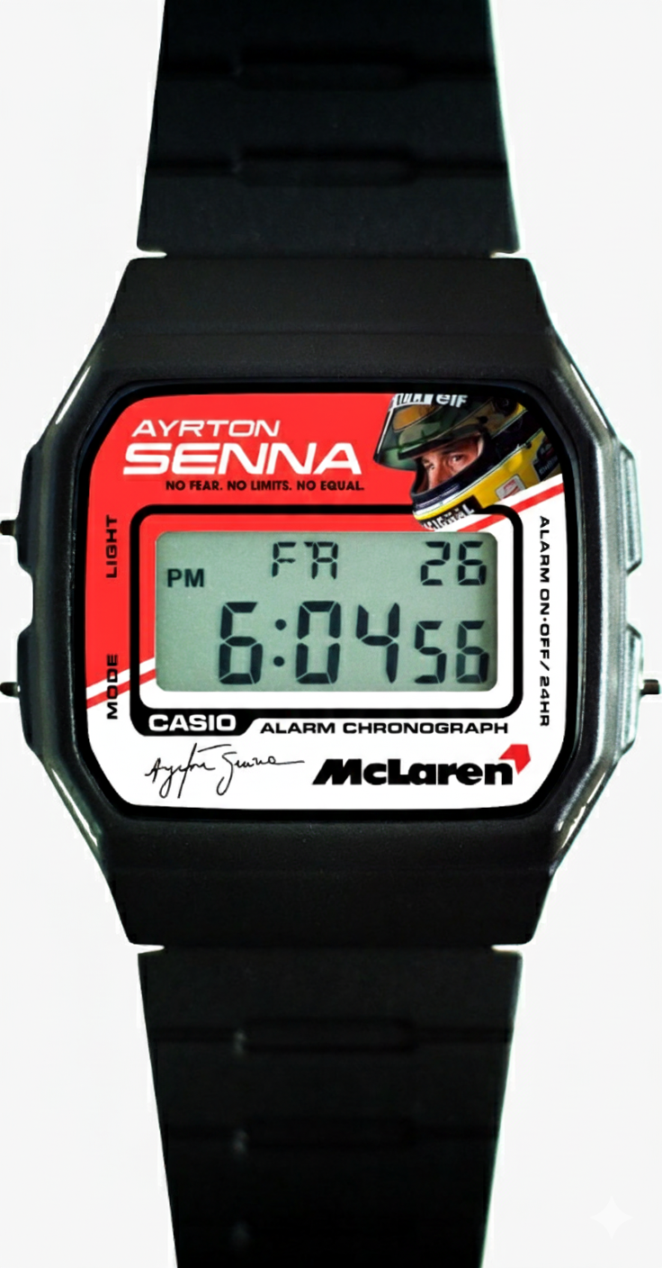 Custom Casio F91W - Custom watch face - Ayrton Senna Theme